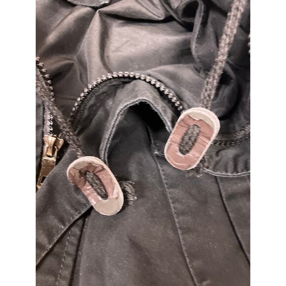 Black Military Bomber Jacket Men’s M/Womens L Hooded Army Pilot Casual Coat - Picture 4 of 6